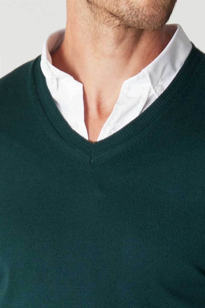 تودورس Slim Fit Narrow Cut V-Neck Cotton Men's Sweater