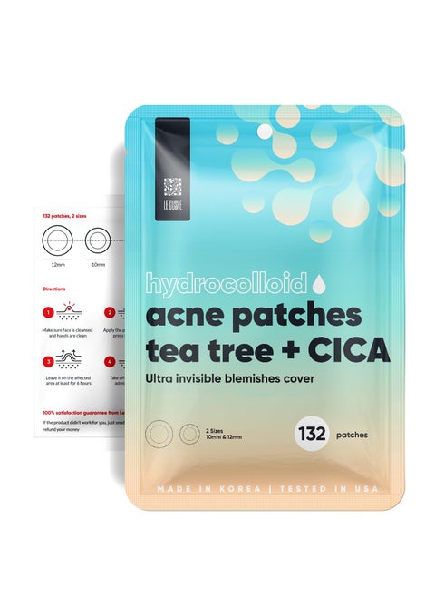LE GUSHE K-BEAUTY Pimple Patches for Face (132 dots) - Hydrocolloid Acne Patch for Zits and Blemishes - Invisible Blemish Patches | Spot Cover Stickers for Glowing Skin | Korean Skin Care
