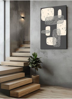 LOWHA Canvas Wall Art Stretched Over Wooden Frame with Abstract Painting  - Image 3