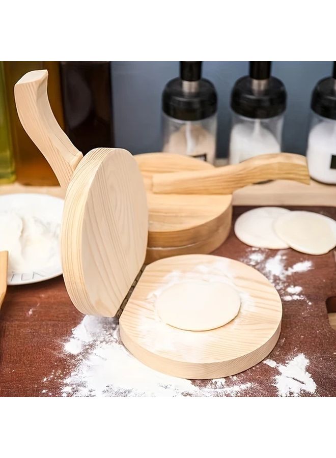 Solid Wood Dumpling Wrapper Mold Manual Pasta Maker Dough Cutter For Homemade Pizza - Image 5
