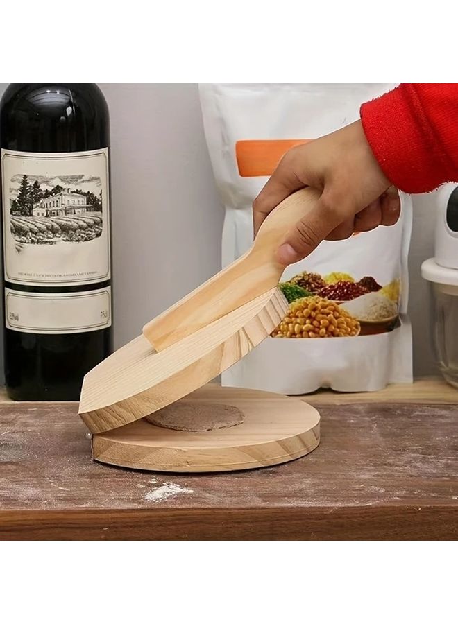 Solid Wood Dumpling Wrapper Mold Manual Pasta Maker Dough Cutter For Homemade Pizza - Image 3