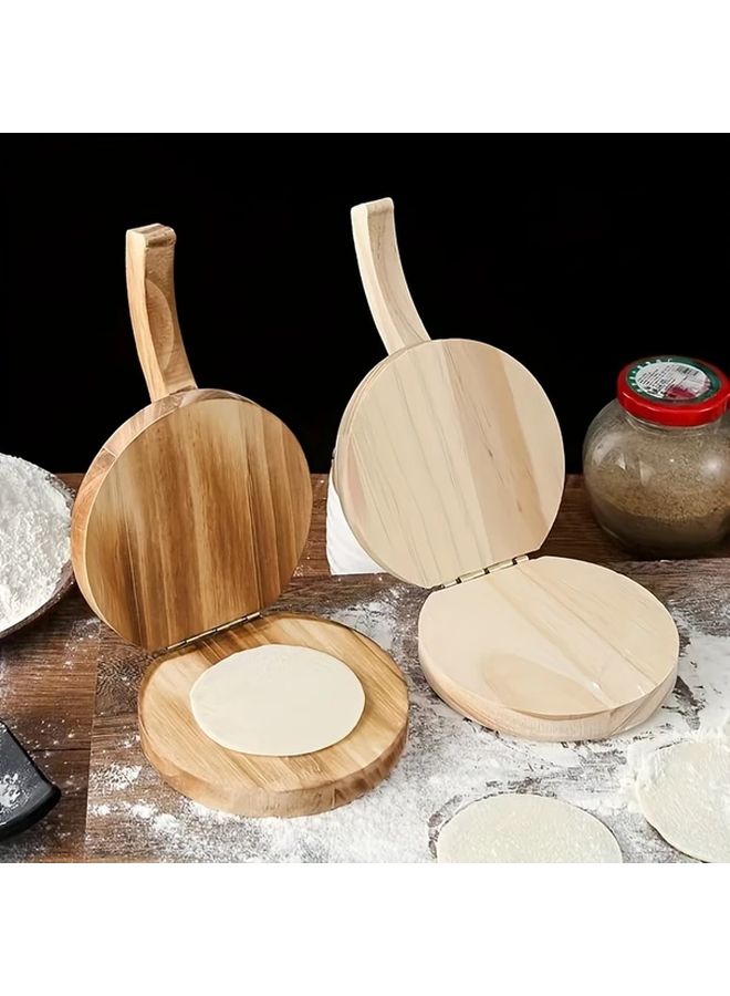 Solid Wood Dumpling Wrapper Mold Manual Pasta Maker Dough Cutter For Homemade Pizza - Image 2
