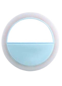 NIBEMINENT Mini Clip-On Smartphone Selfie Ring RGB LED Light Blue  - Image 1