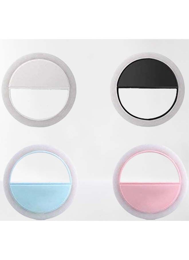 NIBEMINENT - Mini Clip-On Smartphone Selfie Ring RGB LED Light Blue - Image 1