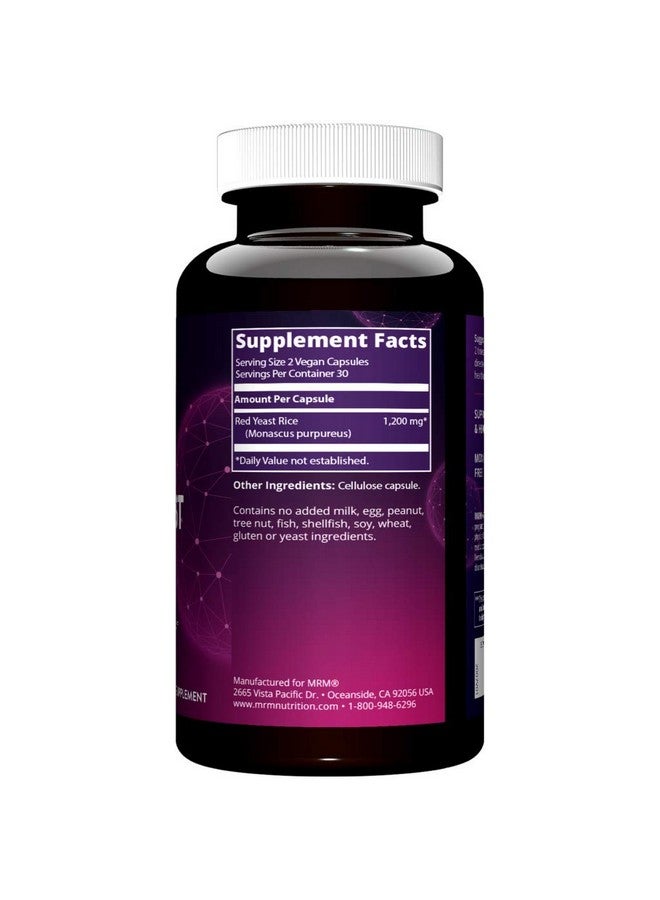 MRM Nutrition Red Yeast Rice | Monocolin K + Citrinin Free | Gluten Free + Vegan | 30 Servings - Image 2