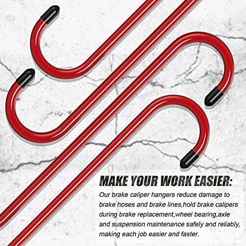 Bac-kitchen 8 Pcs Brake Caliper Hangers Brake Caliper Hooks with Rubber Tips Automotive Tool for Braking, Bearing, Axle and Suspension Work - Image 4