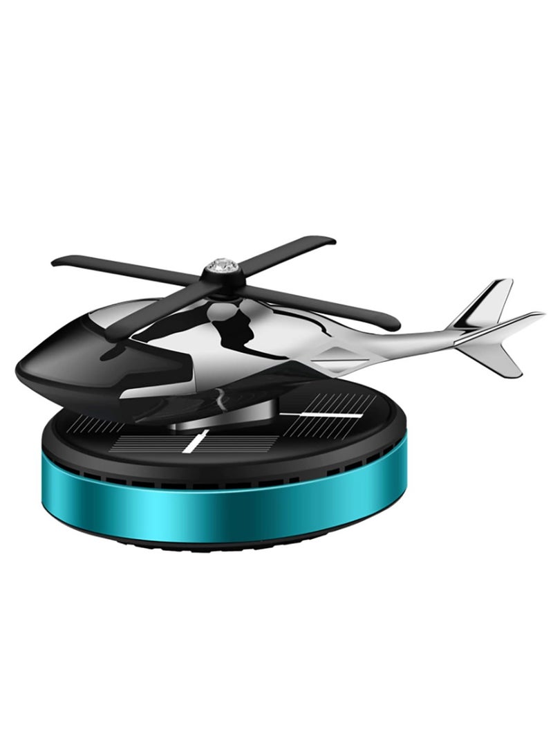 ELTRAZONE Car Air Fresheners - Al Alloy Solar Powered Rotating Incense Helicopter Diffuser - Elegant Aromatherapy Diffuser for Car & Home Décor Accessories - Blue, Solar-Powered, Eco-Friendly Design  - Image 1