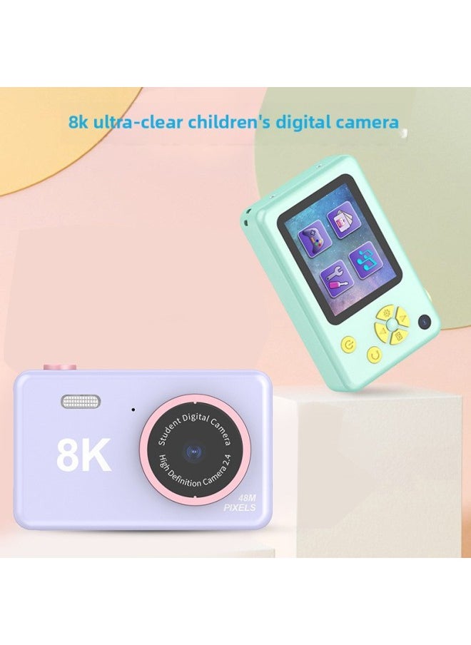Generic 8K Ultra High Definition 2.4 Inch Large Screen Front And Rear 8000W Dual Camera Children's Camera Digital Camera Video Camera Toy-Body Color:16G Brand Memory Card Reader  - Image 1