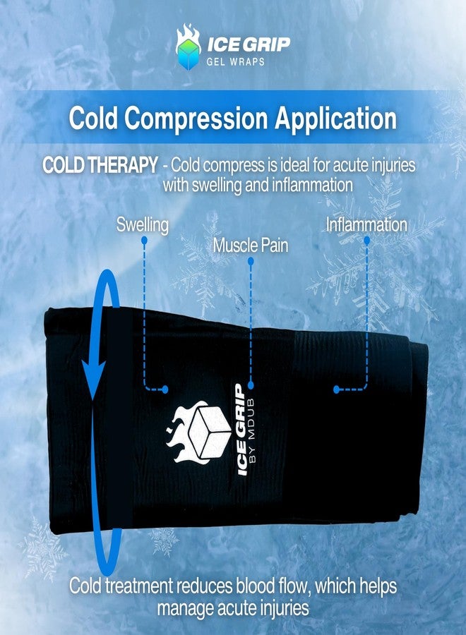 ICE GRIP Black Ice Pack Wrap, Hot & Cold Therapy (X-Large - Multi-Use Reusable Ice Pack Sleeve for Pain Relief for Knee, Elbow, Hamstring, Shin, Forearm, Ankle - Image 5