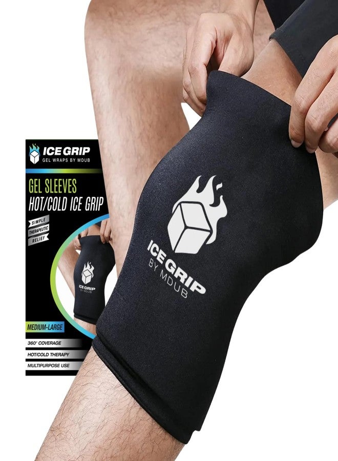 ICE GRIP Black Ice Pack Wrap, Hot & Cold Therapy (X-Large - Multi-Use Reusable Ice Pack Sleeve for Pain Relief for Knee, Elbow, Hamstring, Shin, Forearm, Ankle - Image 1