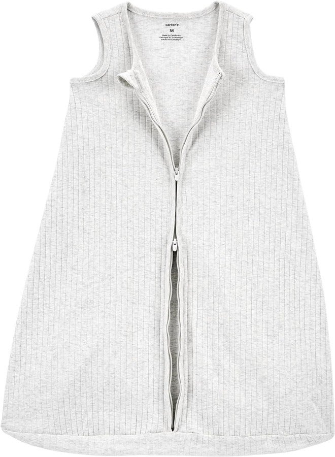 Carter's Baby Sleeveless Sleeping Bag, Sleeveless Sack with 2-Way Zipper, Grey, Medium 6-12 Months - Image 2