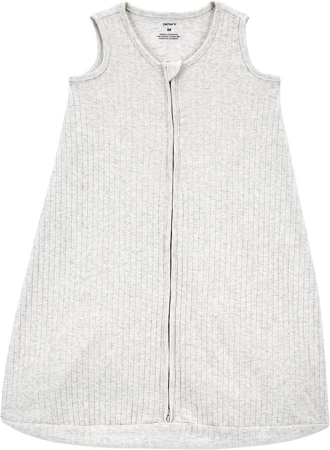 Carter's Baby Sleeveless Sleeping Bag, Sleeveless Sack with 2-Way Zipper, Grey, Medium 6-12 Months - Image 1