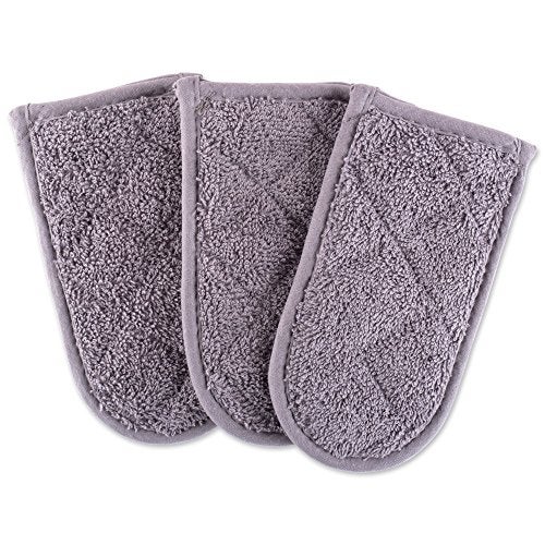 DII Basic Terry Collection Quilted 100% Cotton, Pan Handle, Gray, 3 Piece - Image 1