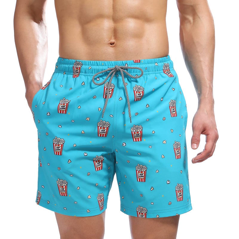 Biwisy Mens Funny Swim Trunks with Mesh Lining Swimwear Quick Dry Bathing Suits - Image 1