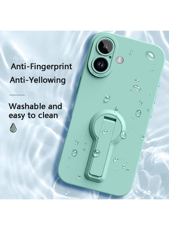 إكس ليفيل غطاء حماية لهاتف iPhone 16 مع واقي شاشة، حامل قابل للطي متعدد الزوايا، جراب هاتف من السيليكون السائل مع حبل - Image 2