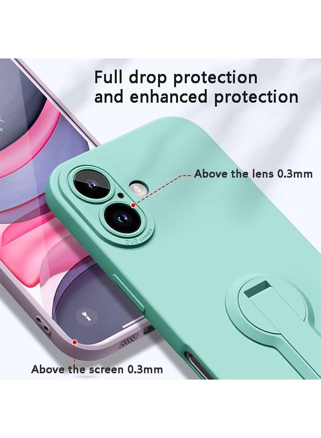 إكس ليفيل غطاء حماية لهاتف iPhone 16 مع واقي شاشة، حامل قابل للطي متعدد الزوايا، جراب هاتف من السيليكون السائل مع حبل - Image 5