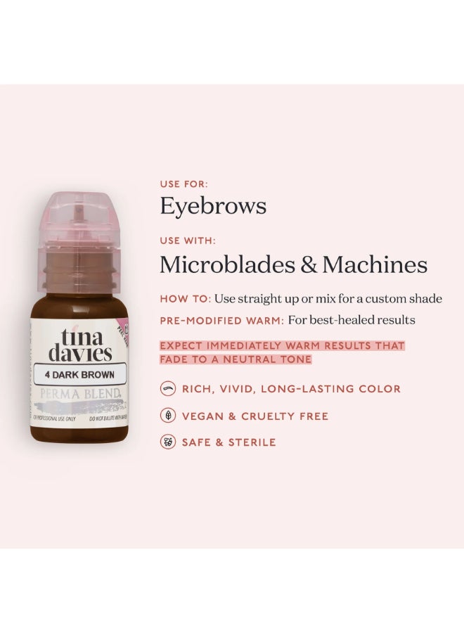 Perma Blend Tina Davies Ink Brow Pigments Dark Brown  Unleash Your Creativity With High-Quality, Bold Pigments For Stunning Brows 15Ml - Image 2
