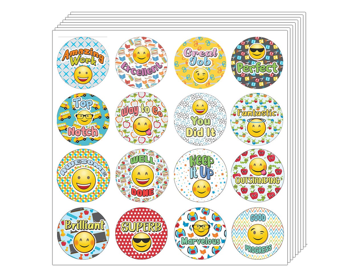 Creanoso Creanoso Emoji Teacher Grading Stickers (10-Sheet) - Assorted ...