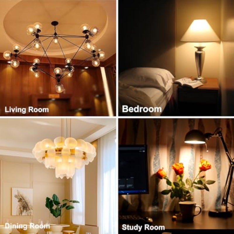E27 Dimmable Bulb for Ceiling Fan Vanity Pendant Light, G45 Glass Warm White 2700K 6W LED, Vintage Edison Screw, 60W Incandescent Equivalent, 10Pack - Image 4