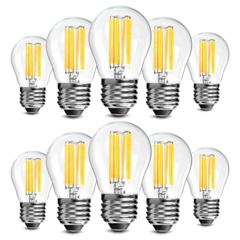 E27 Dimmable Bulb for Ceiling Fan Vanity Pendant Light, G45 Glass Warm White 2700K 6W LED, Vintage Edison Screw, 60W Incandescent Equivalent, 10Pack - Image 1