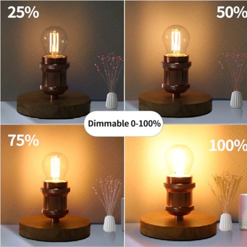 E27 Dimmable Bulb for Ceiling Fan Vanity Pendant Light, G45 Glass Warm White 2700K 6W LED, Vintage Edison Screw, 60W Incandescent Equivalent, 10Pack - Image 2