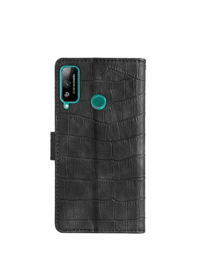 HuHa Case Cover For Honor Play 4T Skin Feel Crocodile Texture Magnetic Clasp PU Leather Phone Case(Black) - Image 3