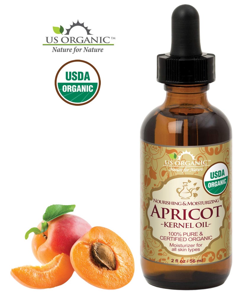 US Organic Apricot Kernel Oil, USDA Certified Organic,100% Pure  Natural, Cold Pressed Virgin, Unrefined in Amber Glass Bottle w/Glass Eyedropper for Easy Application (2 oz (Small)) - Image 3
