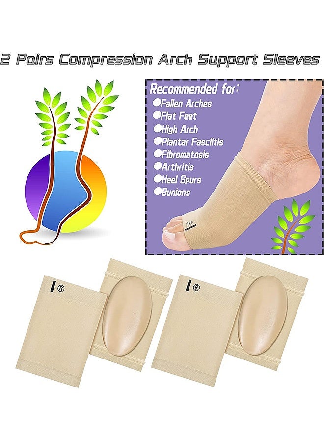 Photon 4 Pairs Sleeve Ankle Support with Gel Pad, Arch Sleeve Support Flat Foot, Arch Sock Support Ultra Thin Breathable for Flat Feet Arch and Foot Pain - Image 4