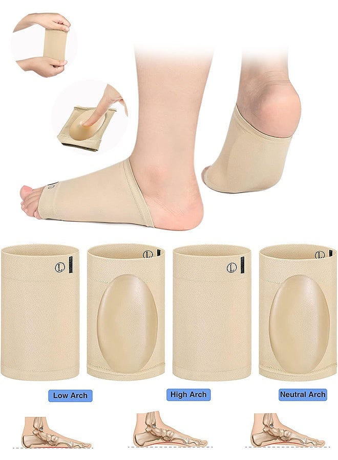 Photon 4 Pairs Sleeve Ankle Support with Gel Pad, Arch Sleeve Support Flat Foot, Arch Sock Support Ultra Thin Breathable for Flat Feet Arch and Foot Pain - Image 1