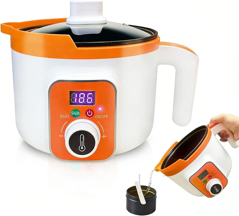 Ksedcon Digital Wax Melter for Candle Making, Electric Wax Melting Pot with Pouring Spout, Candle Wax Melting Pot with Temp Control(LED Display - Image 1