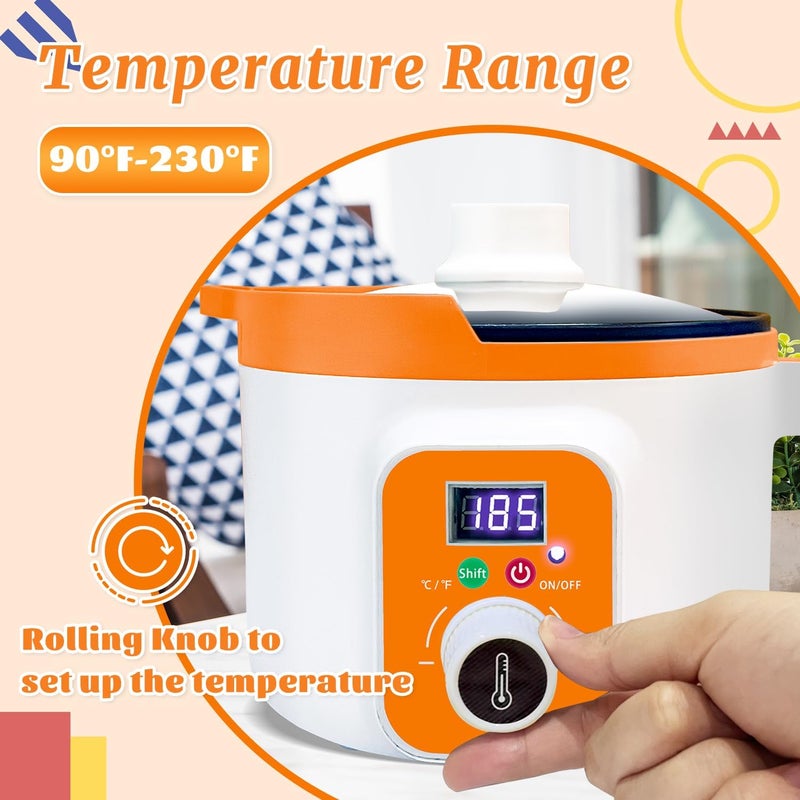 Ksedcon Digital Wax Melter for Candle Making, Electric Wax Melting Pot with Pouring Spout, Candle Wax Melting Pot with Temp Control(LED Display - Image 3