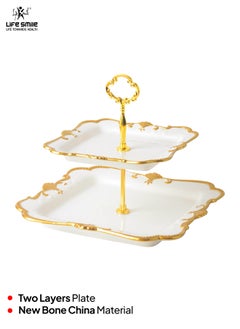 Life Smile Life Smile 2-tier Cake Stand ,Kitchen Countertop Storage Vegetable Basket Stand - Large Fruit Bowl,Decorative Serving Dish Fruits Snacks Display for Table Decoration  - Image 2