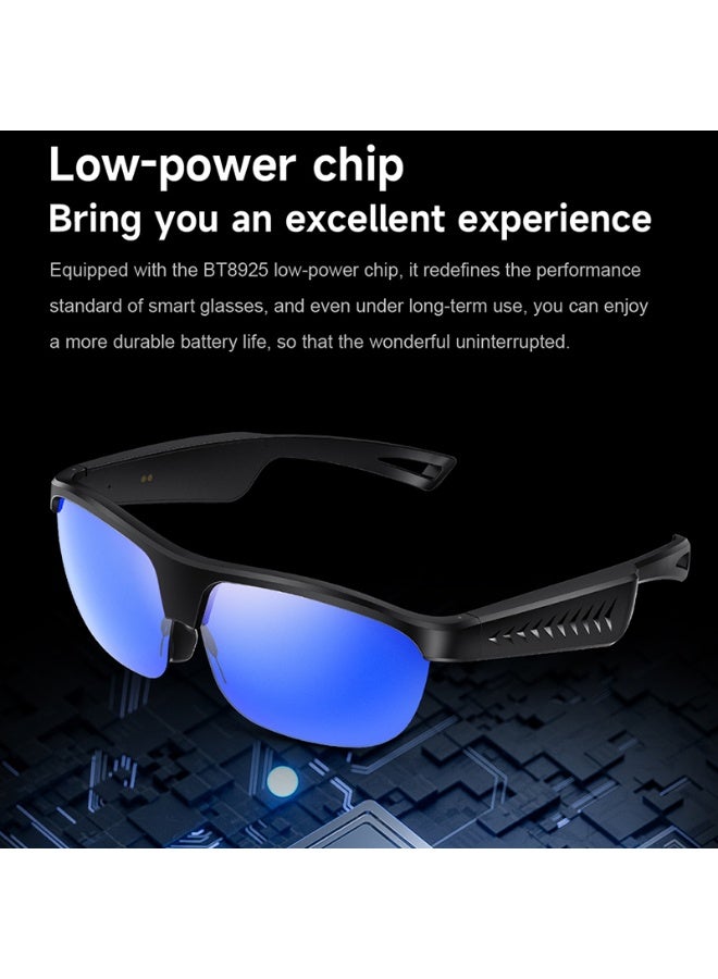 Domars Smart Bluetooth Glasses,Open-Ear Sound Mic & Speakers,AI translation,Sport Action Glasses Motorcycle Riding Portable Wearable Eye Glasses for Cycling, Driving, Hunting, Hiking, Fishing Unisex (Black Lenses) - Image 5