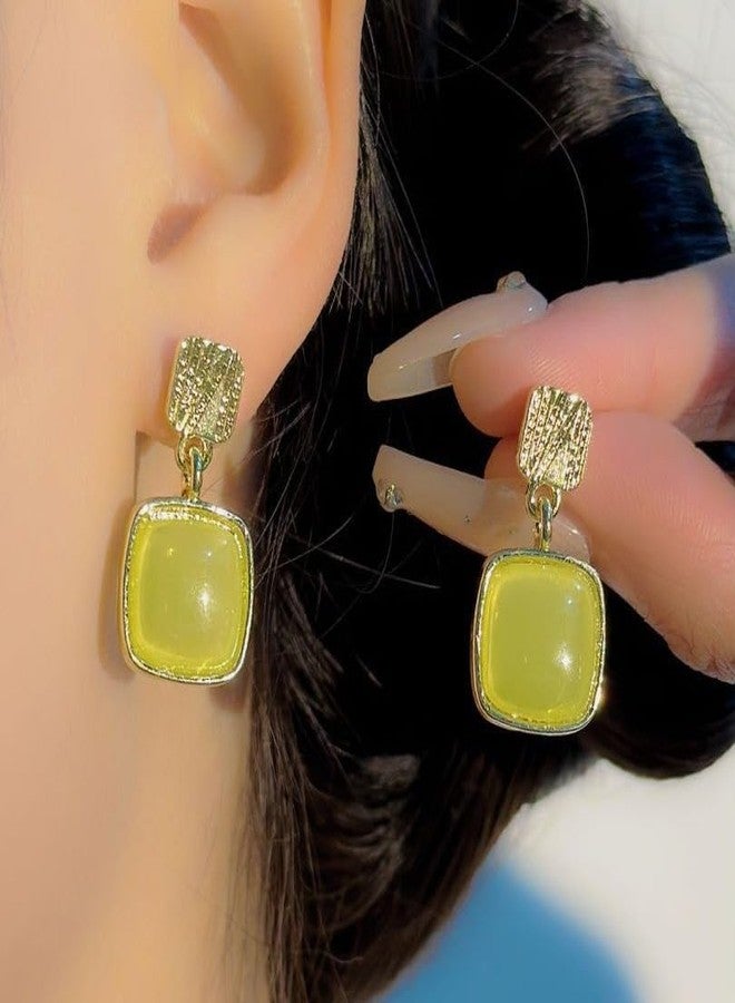 AMAAL Green Korean Drop Earrings set for Women Girls Ladies | Western Crystal Earing Beads Pearl Dangle | Stylish Ear Rings Jewellery for woman | Valentine Girlfriend couple -337 - Image 2