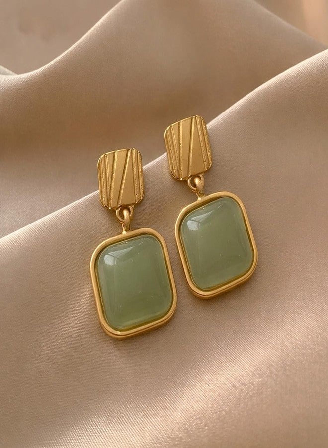 AMAAL Green Korean Drop Earrings set for Women Girls Ladies | Western Crystal Earing Beads Pearl Dangle | Stylish Ear Rings Jewellery for woman | Valentine Girlfriend couple -337 - Image 5