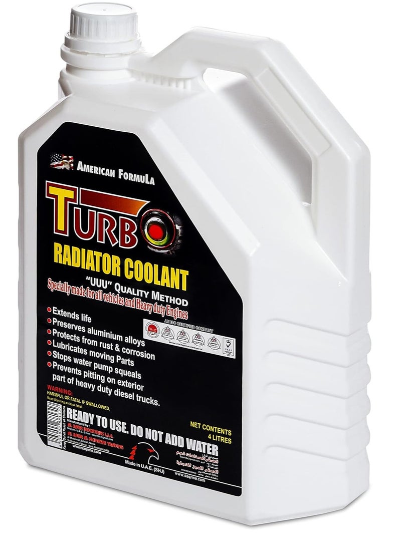 Turbo - Turbo Radiator Best Coolant  all vachile long life Red 4ltr - Image 1