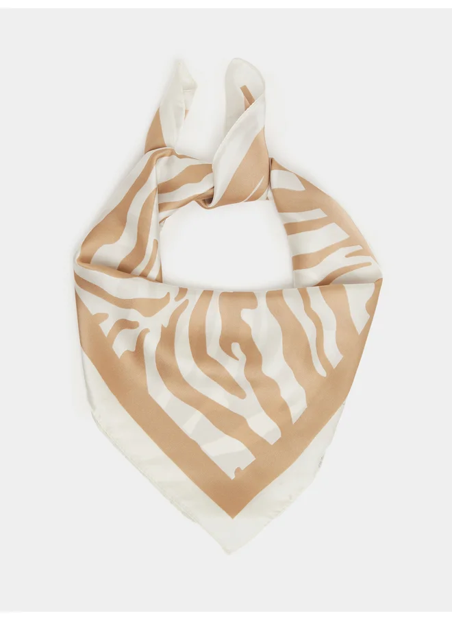 Styli Styli Striped Print Satin Scarf