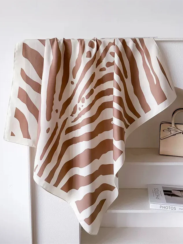 Styli Styli Striped Print Satin Scarf