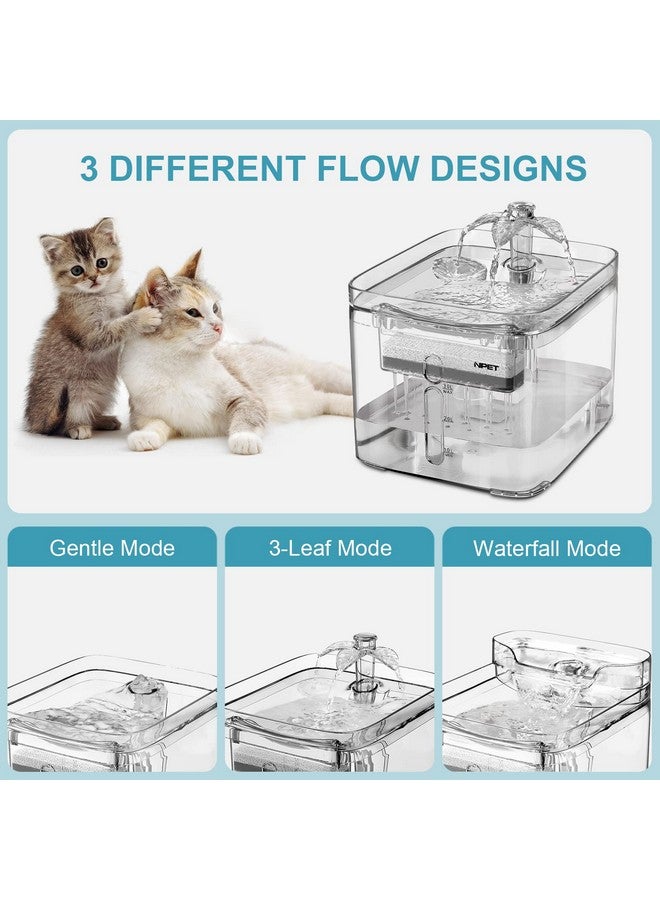 NPET Cat Water Fountain, 3L Automatic Pet Drinking Fountain Dog Water Dispenser with Quadruple-Action Filter (WF020 Transparent) - Image 2