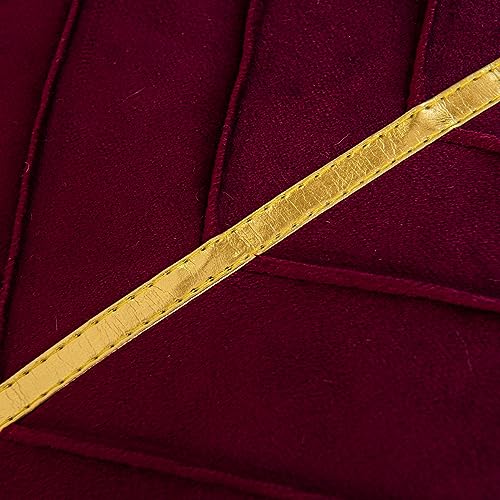 WACOMECO Velvet Throw Pillow Covers Pack of 2 Soft Gold Decorative Cushion Covers for Couch Sofa Living Room Home Decoration Burgundy 18x18 inch - Image 3