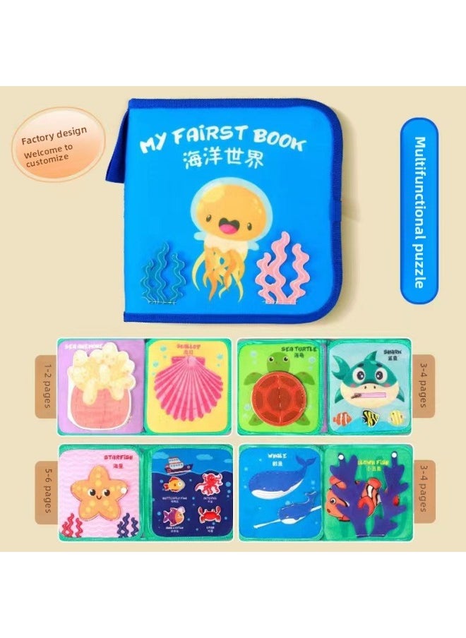 Baby Learning Hands-on Children's Early Education Cloth Book Tear Not To Rot Washable Enlightenment Puzzle Cloth Book Direct Wholesale-Color:Baby's Day (Sitting Baby)  - Image 4