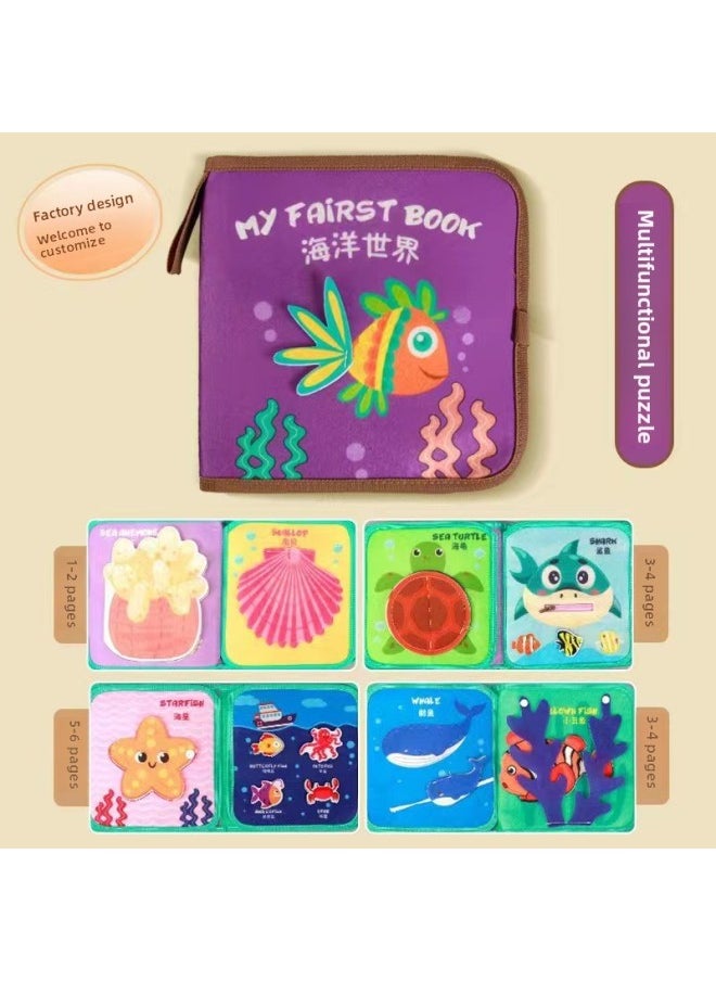 Baby Learning Hands-on Children's Early Education Cloth Book Tear Not To Rot Washable Enlightenment Puzzle Cloth Book Direct Wholesale-Color:Baby's Day (Sitting Baby)  - Image 3
