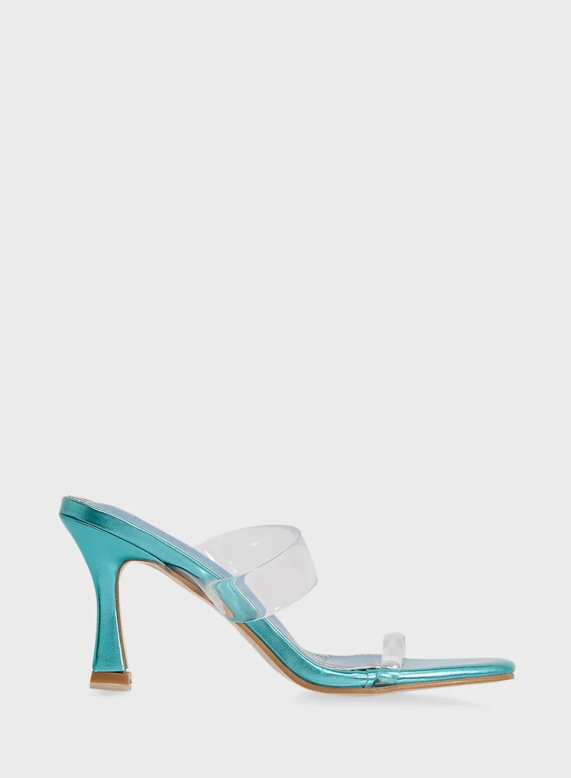 Ginger Double Strap Heeled Mule