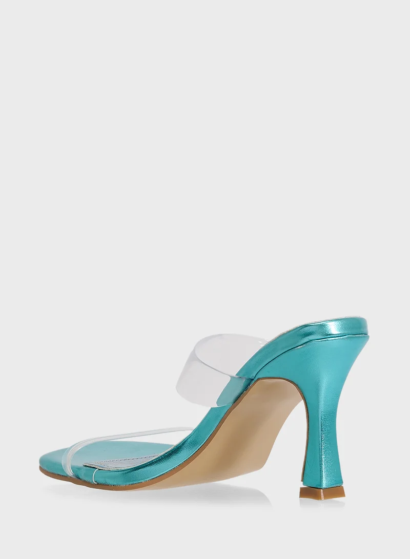 Ginger Double Strap Heeled Mule