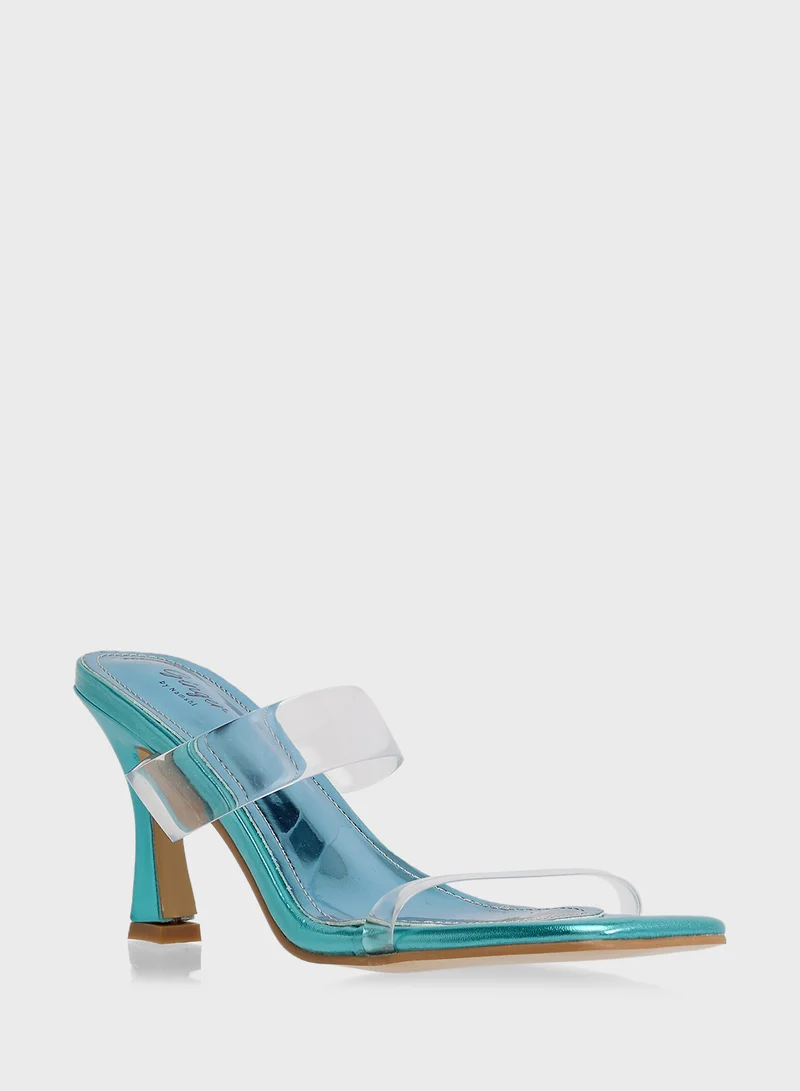 Ginger Double Strap Heeled Mule