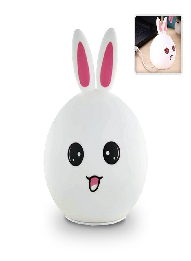 karomouj KMA392 Lovely Bunny Rabit Lamp | Pet Touch Lamp | Baby Nursery Lamp with Touch & Remote Control for Children Baby Kids Bedroom Camping Tent (Pack of 1 White) - Image 1