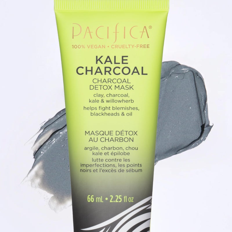 Pacifica Kale Charcoal Ultimate Detox Face Mask, Deep Pore Cleansing Clay Mask for Acne, Blackhead Removal, Blemish Control, Vegan, Purifying & Oil Control Vegan Facial Mask, 2.25 Fl Oz - Image 3