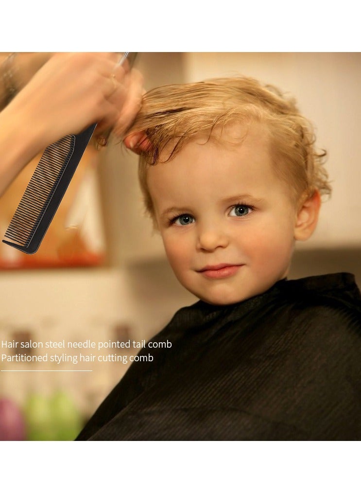 3 Pcs Hair Brush Set Bristle Hair Brush Teasing Comb Edge Hair Brush Grooming Combs Sturdy Rat Tail Comb for Women Babies Kids' Hair (Black) - Image 5