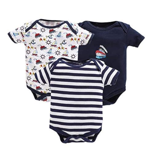 EIO New Born Baby Multi-Color Cotton Sleep Suit Romper Body Jumpsuti Body Suit for Boys and Girls Set of 3 (6-9 Months, Black) - Image 1