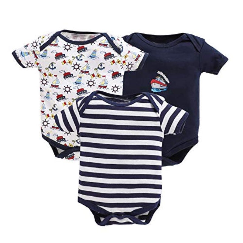 EIO New Born Baby Multi-Color Cotton Sleep Suit Romper Body Jumpsuti Body Suit for Boys and Girls Set of 3 (6-9 Months, Black) - Image 5